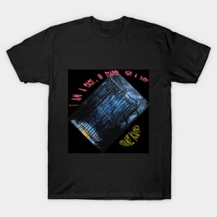 an empty cage with open door in dark place acrylic paint T-Shirt